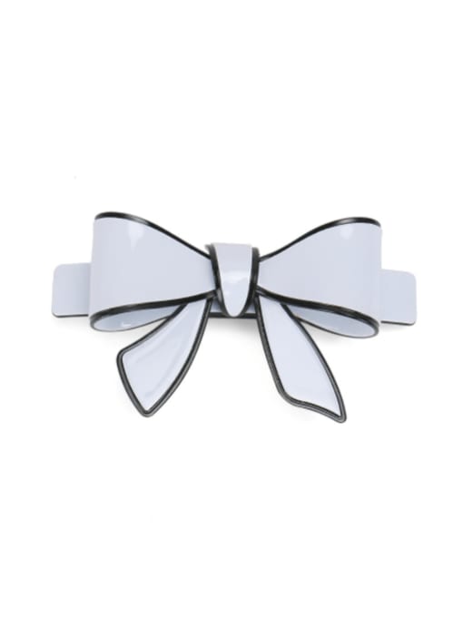 white Cellulose Acetate Minimalist Butterfly Hair Barrette