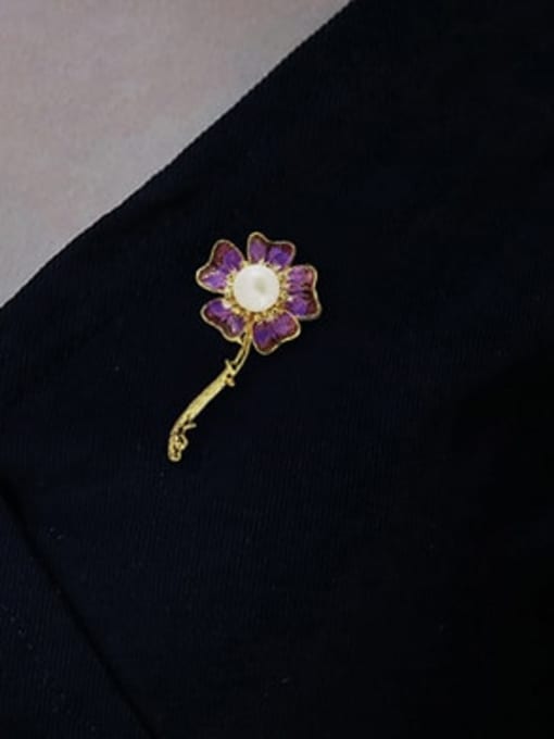 XIXI Alloy Enamel Flower Vintage Brooch 1
