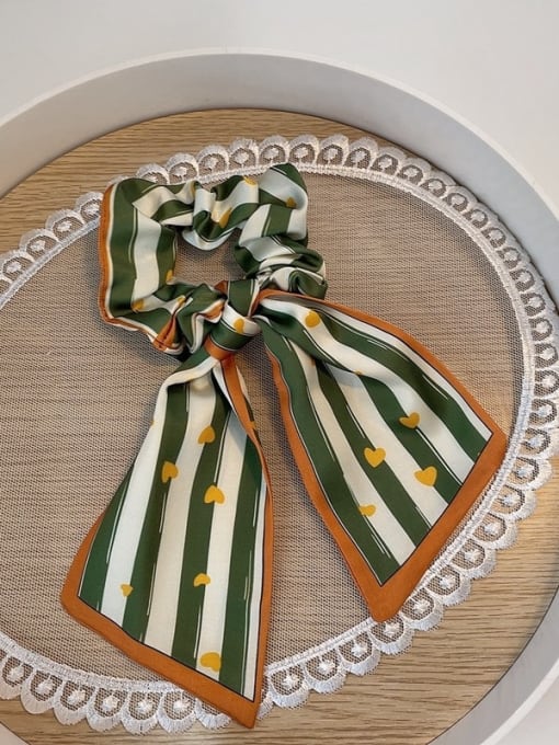 Green stripe Trend Rayon Various printing combination streamers Hair Barrette/Multi-Color Optional