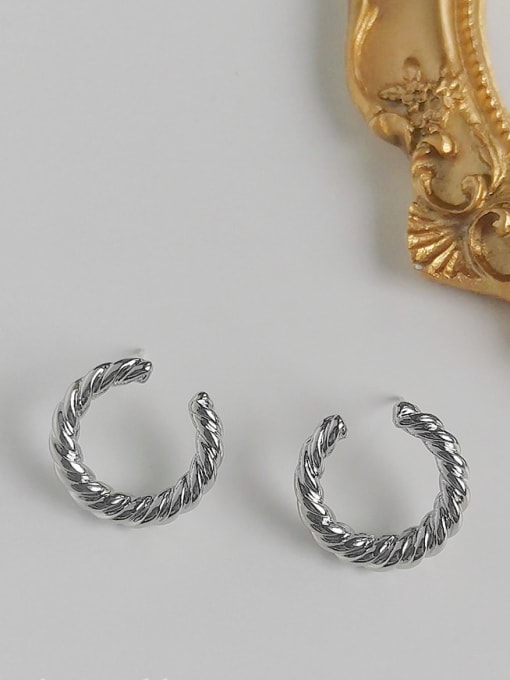 White K Copper Alloy Gold Geometric Minimalist Hoop Trend Korean Fashion Earring