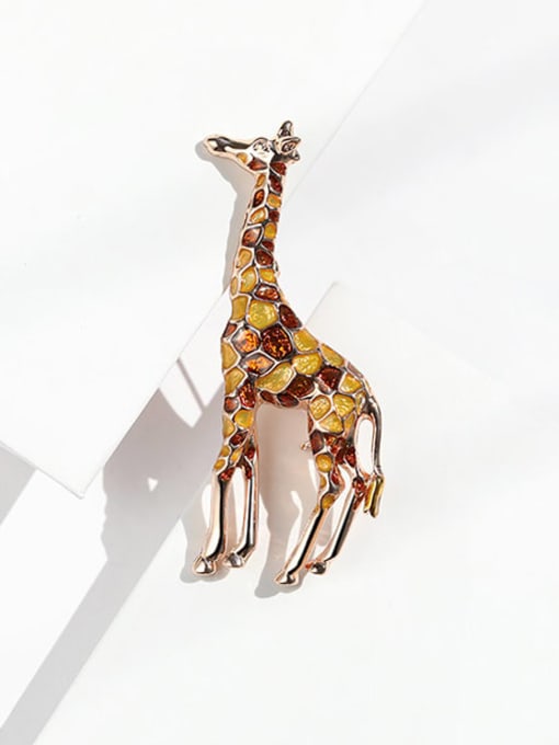 XIXI Alloy Enamel Cartoon Giraffe  Trend Brooch 2