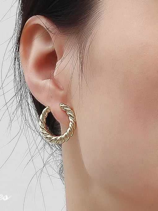 HYACINTH Copper Alloy Gold Geometric Minimalist Hoop Trend Korean Fashion Earring 1