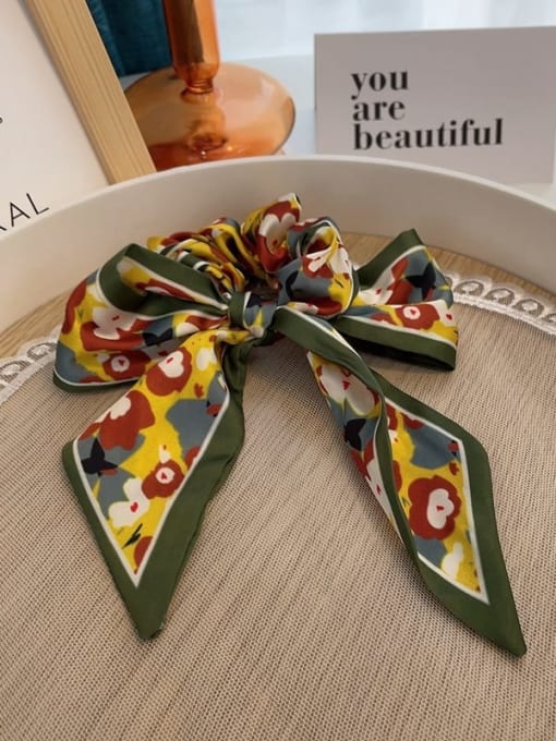Flower style Vintage silk printed bow Hair Barrette/Multi-Color Optional