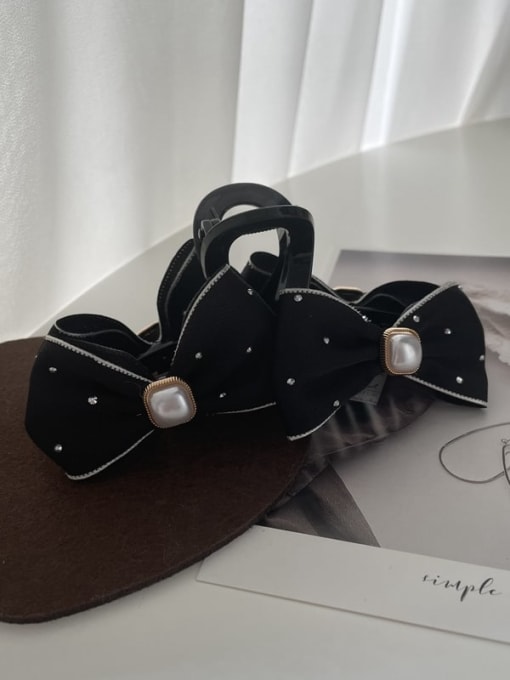 black Vintage Diamond Bow Grab Clip Hair Barrette/Multi-Color Optional
