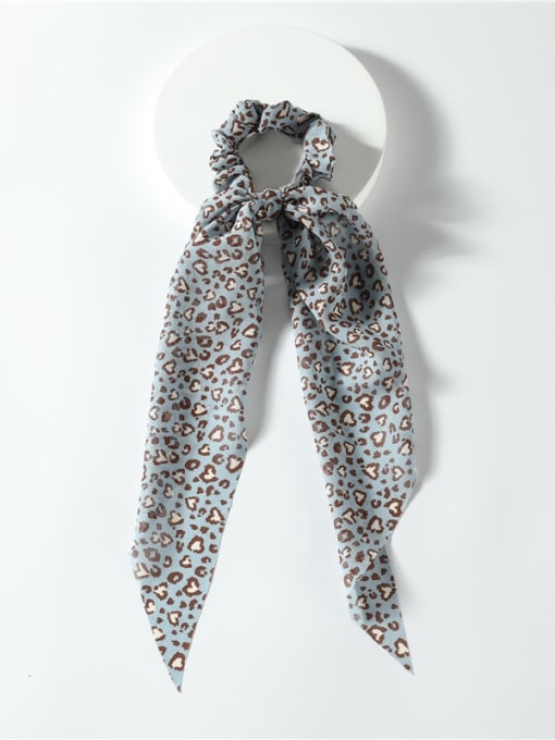 S059BL Vintage chiffon Heart-shaped leopard print long streamer Hair Barrette/Multi-Color Optional