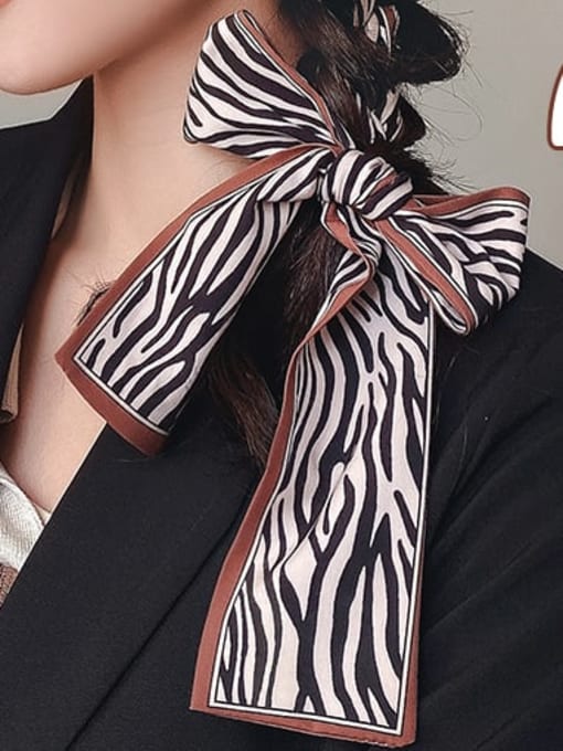 Silk Story Trend Geometric polyester Gentle and elegant tied hair Zebra Hair Headband 1