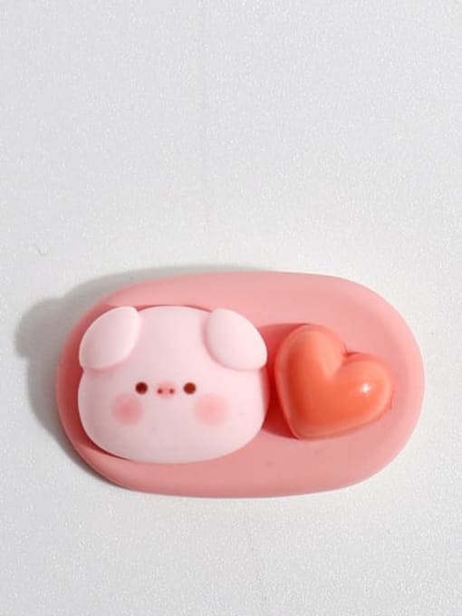 Pink Love Piglet 4x2cm Plastic Cute Animal Alloy Hair Barrette