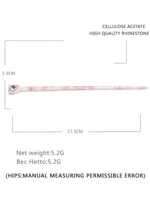 light pink Cellulose Acetate Minimalist Multi Color Hair Stick