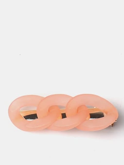 Pink Glow Chain Hairpin Plastic Cute Geometric Alloy Hair Barrette