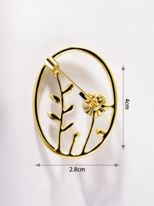XIXI Alloy Imitation Pearl Flower Vintage  Tree Leaf Brooch 3