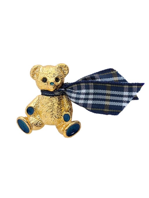 XIXI Alloy Fabric Bear Vintage Brooch 0