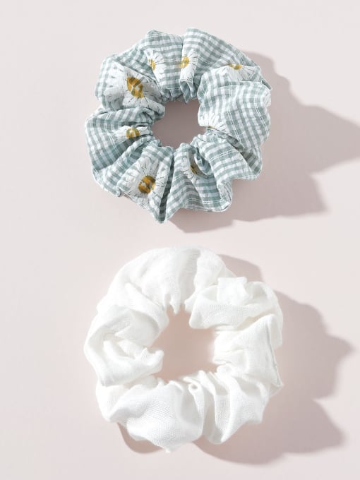 YMING Cute Fabric Linen daisy striped plaid print Hair Barrette/Multi-Color Optional 0