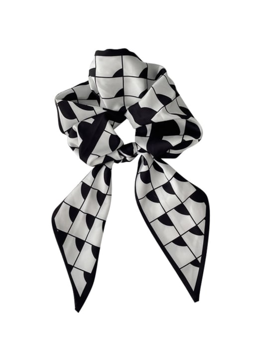 COCOS Vintage satin Black and white geometric pattern streamers Hair Barrette/Multi-Color Optional 0