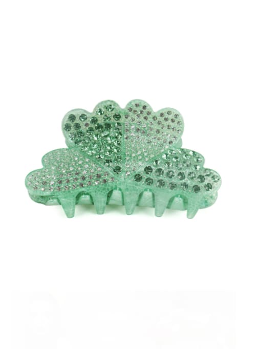 Green+green Acrylic Minimalist Heart Rhinestone Multi Color Jaw Hair Claw