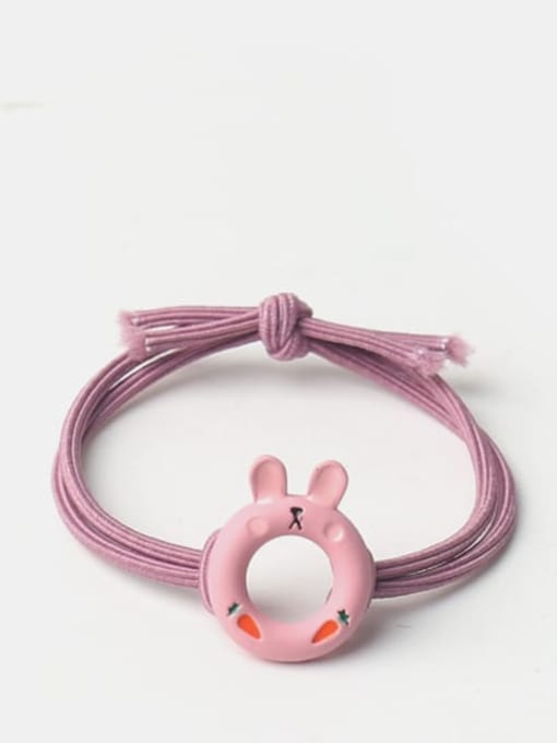 Pink Rabbit Alloy Cute Rabbit  Hair Rope