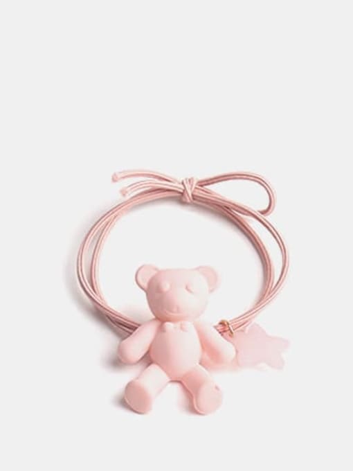 Pink Cute Bear+Resin Multi Color Hair Barrette
