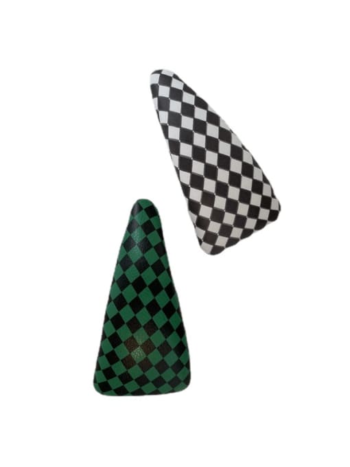 COCOS Vintage Black and white checkerboard sponge triangle Hair Barrette/Multi-Color Optional 0