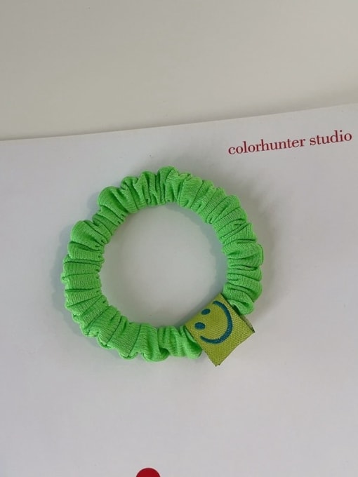 green Minimalist Elastic rope folds smiley Hair Barrette/Multi-Color Optional