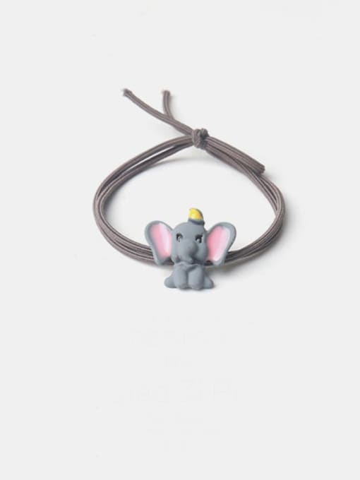 Grey flying elephant grey rope Alloy  Simple Cute Small Flying Elephant Multi Color Hair Rope