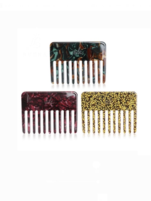 BUENA Cellulose Acetate Minimalist Multi Color Hair Comb