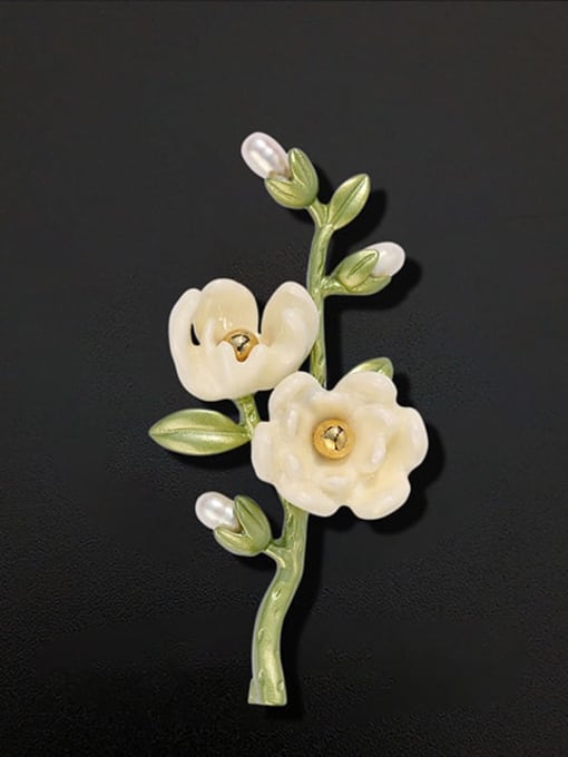 XIXI Alloy Resin Enamel Flower Minimalist Brooch 2