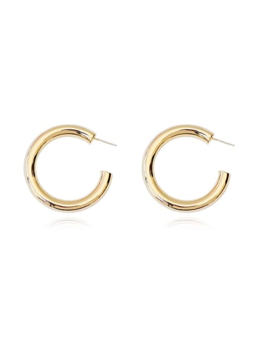 HYACINTH Copper Alloy Round Minimalist Hoop Trend Korean Fashion Earring 4
