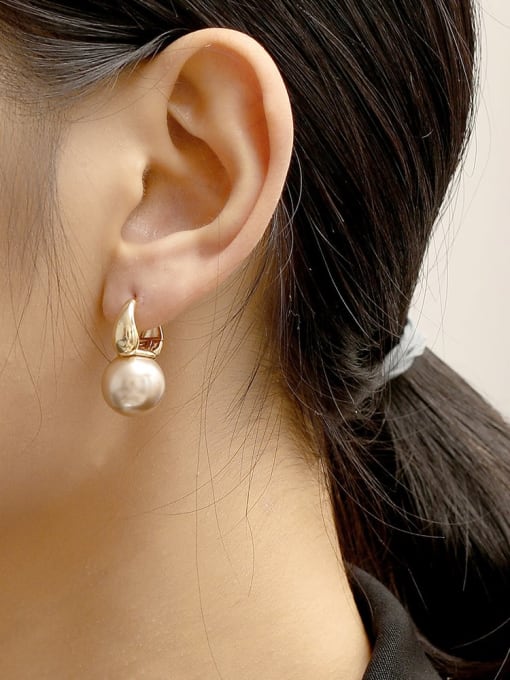 HYACINTH Copper Alloy Imitation Pearl Geometric Trend Korean Fashion Earring 2