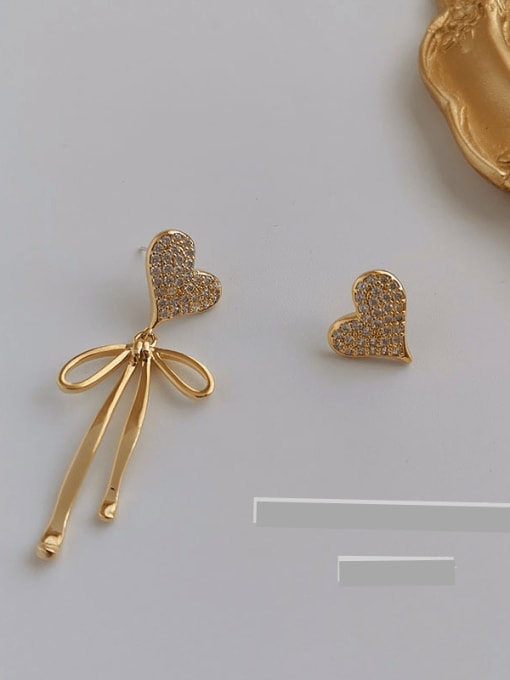 14k Gold Plating Copper Alloy Heart Dainty Trend Korean Fashion Earring