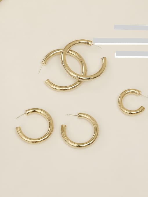 HYACINTH Copper Alloy Round Minimalist Hoop Trend Korean Fashion Earring 1