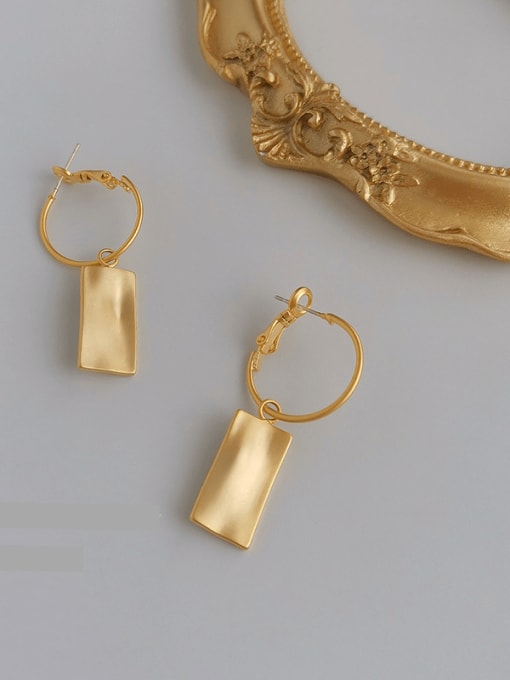 Matte gold Copper Alloy Gold Geometric Trend Trend Korean Fashion Earring