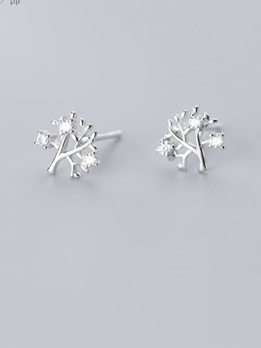 Rosh 925 Sterling Silver Tree Minimalist Stud Earring