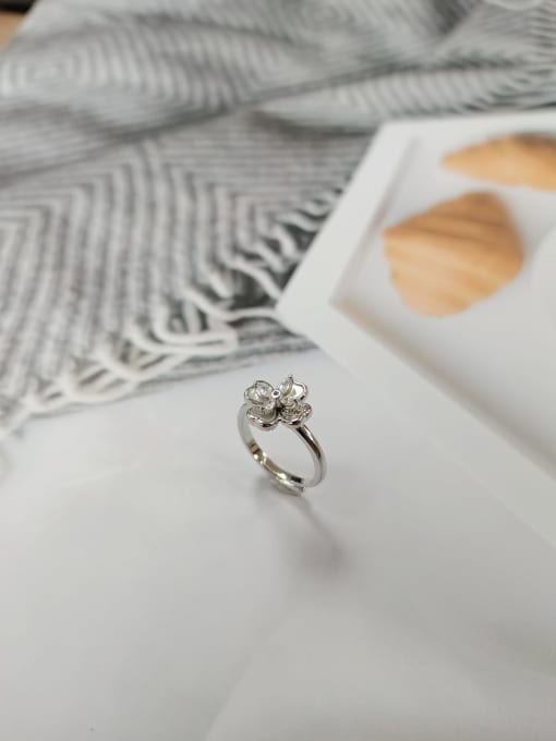 KEVIN Brass Shell Clover Dainty Ring 0