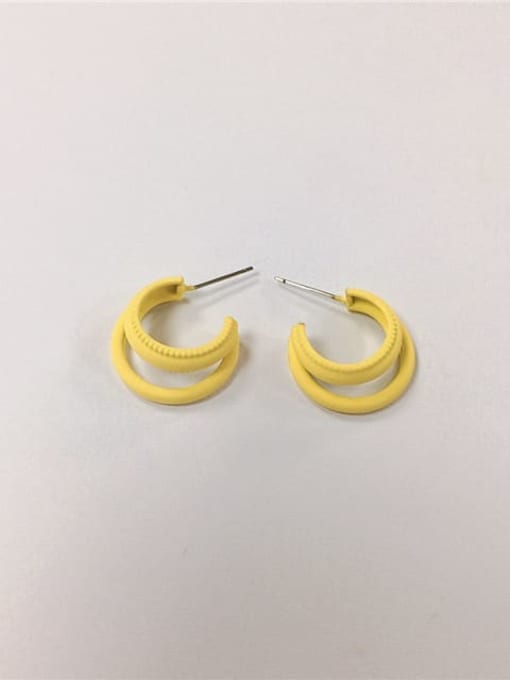 Ibecca Brass Enamel Cone Minimalist Stud Earring 0