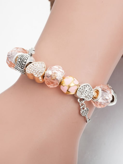 KEVIN Copper Alloy Crystal White Enamel Crown Luxury Charm Bracelet 2