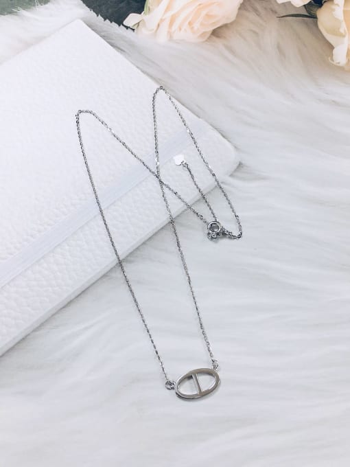KEVIN 925 Sterling Silver Irregular Dainty Initials Necklace