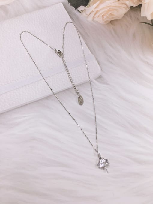 KEVIN Brass Cubic Zirconia Baby Dainty Initials Necklace