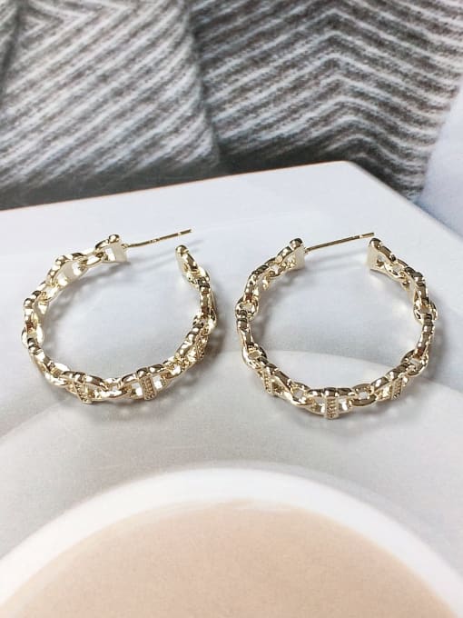 KEVIN Brass Round Trend Stud Earring 1
