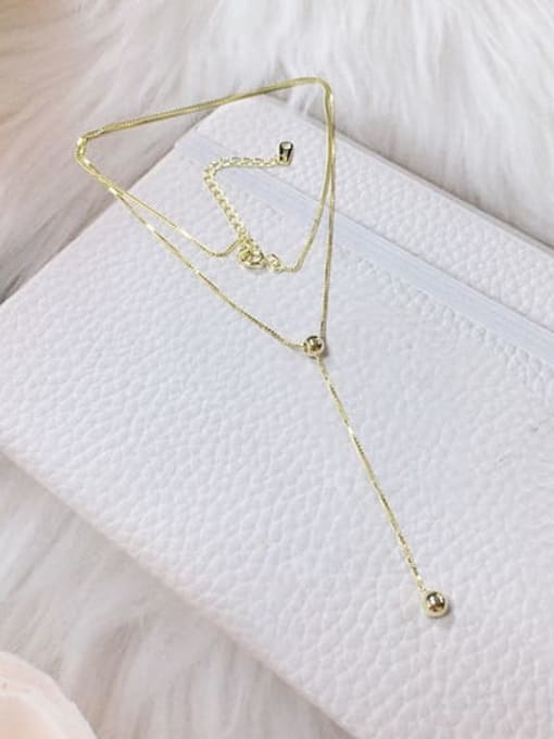 Gold 925 Sterling Silver Ball Dainty Locket Necklace