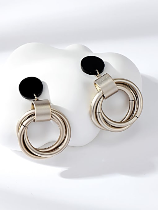 KEVIN Brass Acrylic Round Trend Drop Earring 0