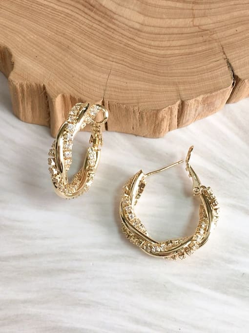 KEVIN Brass Cubic Zirconia Cone Trend Hoop Earring