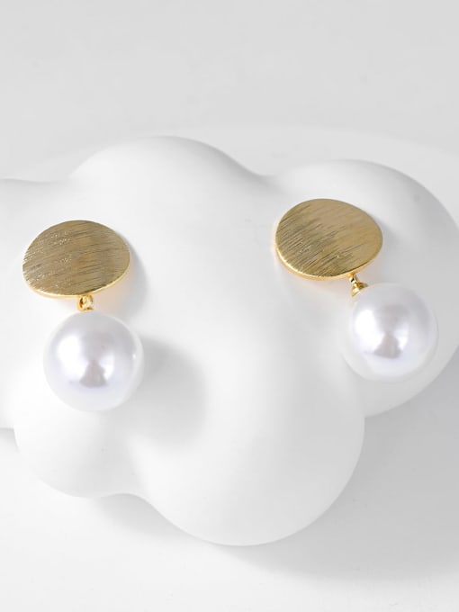 KEVIN Brass Imitation Pearl Round Classic Drop Earring 0