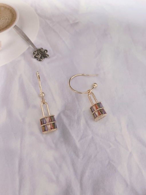 KEVIN Brass Lampwork Stone Key Trend Hook Earring