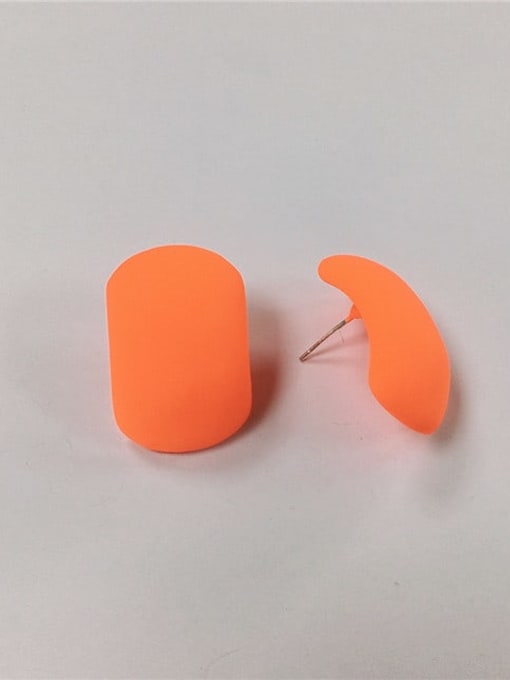 orange Zinc Alloy Enamel Irregular Trend Stud Earring