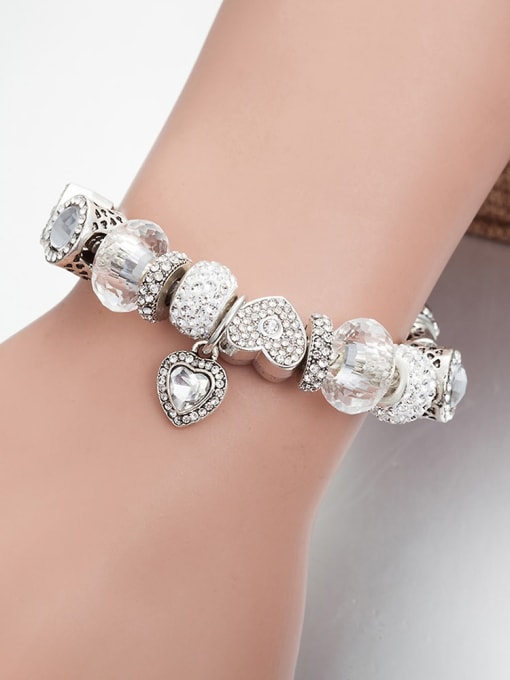 KEVIN Copper Alloy Crystal White Irregular Luxury Charm Bracelet 2