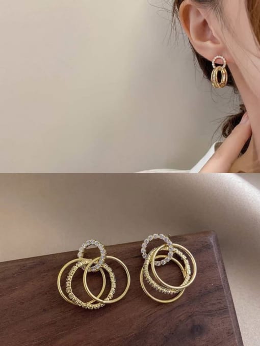 KEVIN Brass Cubic Zirconia Geometric Luxury Drop Earring 1