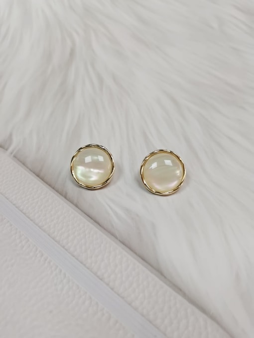KEVIN Zinc Alloy Cats Eye Round Trend Stud Earring 0
