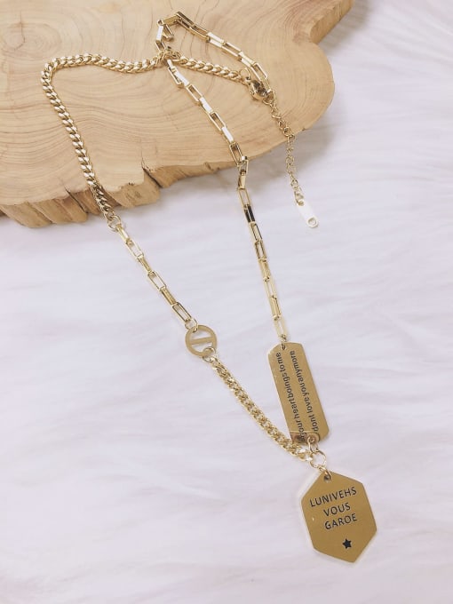 KEVIN Stainless steel Letter Trend Link Necklace