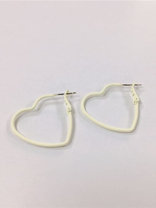 Ibecca Brass Enamel Heart Minimalist Hoop Earring 0