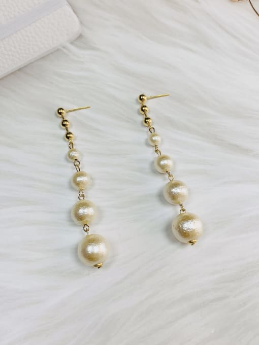 KEVIN Zinc Alloy Imitation Pearl Bead Cage Trend Drop Earring 0