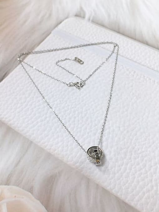 KEVIN 925 Sterling Silver Cubic Zirconia Cone Dainty Initials Necklace 1